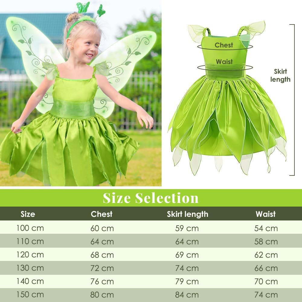 AUTOWT 5 PCS Fairy Dress up Costume Set with Butterfly Wings Fairy Wand Wreath Headband for Girls Kids Halloween Christmas Photography Birthday Dance Party Gift image number 1