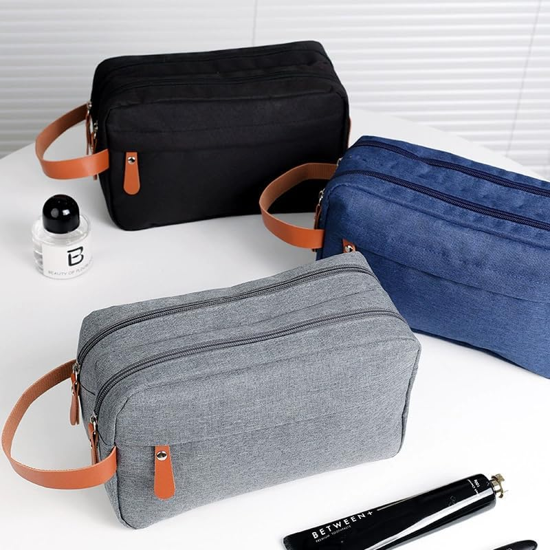 Men'S Water Resistant Canvas Toiletry Bag, 1Pc Black Hanging Shaving Bag, Water Resistant Canvas Shaving Bags Oxford Cloth Toiletry Bags,Travel Cloth Toiletry Caddy for Men image number 1