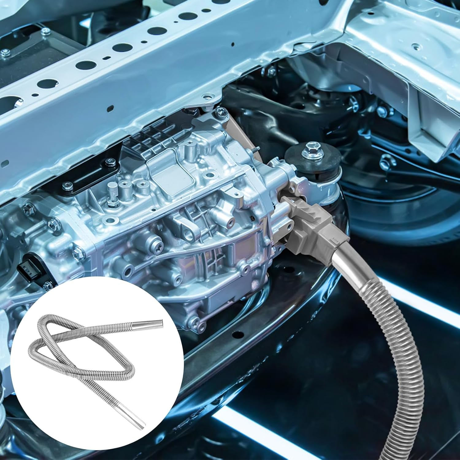 47.2In Diesel Heater Exhaust Pipe, 1" Inner Diameter Flexible Exhaust Tubing Stainless Steel Parking Air Heater Exhaust Hose Generator Exhaust Extension Pipe Car Accessories image number 2