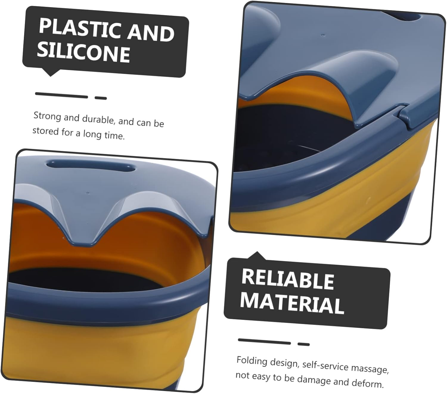 COOLHIYA Soaker Bath Foot Basin Bucket Portable Tub Foldable Wash Soak Hot Large Tall Inflatable Spa Foot Bath Soak Tub Bathtub Extra Travel Lightweight Fold Leg Pot Footbath Washer Constant Square Detox Pedicure Drainage Temperature Basket Dish Tray Slip Water Bowl Foot Bath Basin for Soaking Feet Ice Bubble-Footed Shower Sink Heel Desiccant Scraper Gel Bag Camp Cover Wide Container Pool Tank Handle Outdoor Plastic Sponge Organiser Loofah Dispenser Hike Seat Grout image number 1