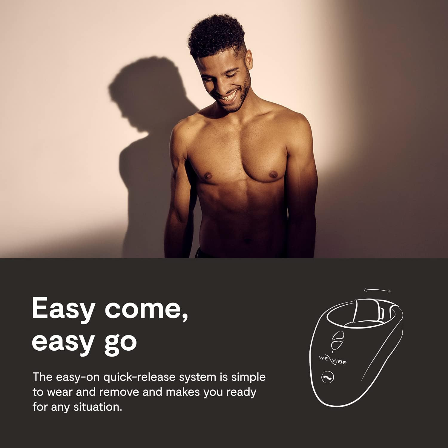 We-Vibe Bond Wearable Cock Ring - Vibrating Penis Ring with Easy-On Quick-Release - App & Remote Controlled - 2 Sizes with Custom Fit Link 35-42Mm - Adult Sex Toys for Men and Couples image number 3