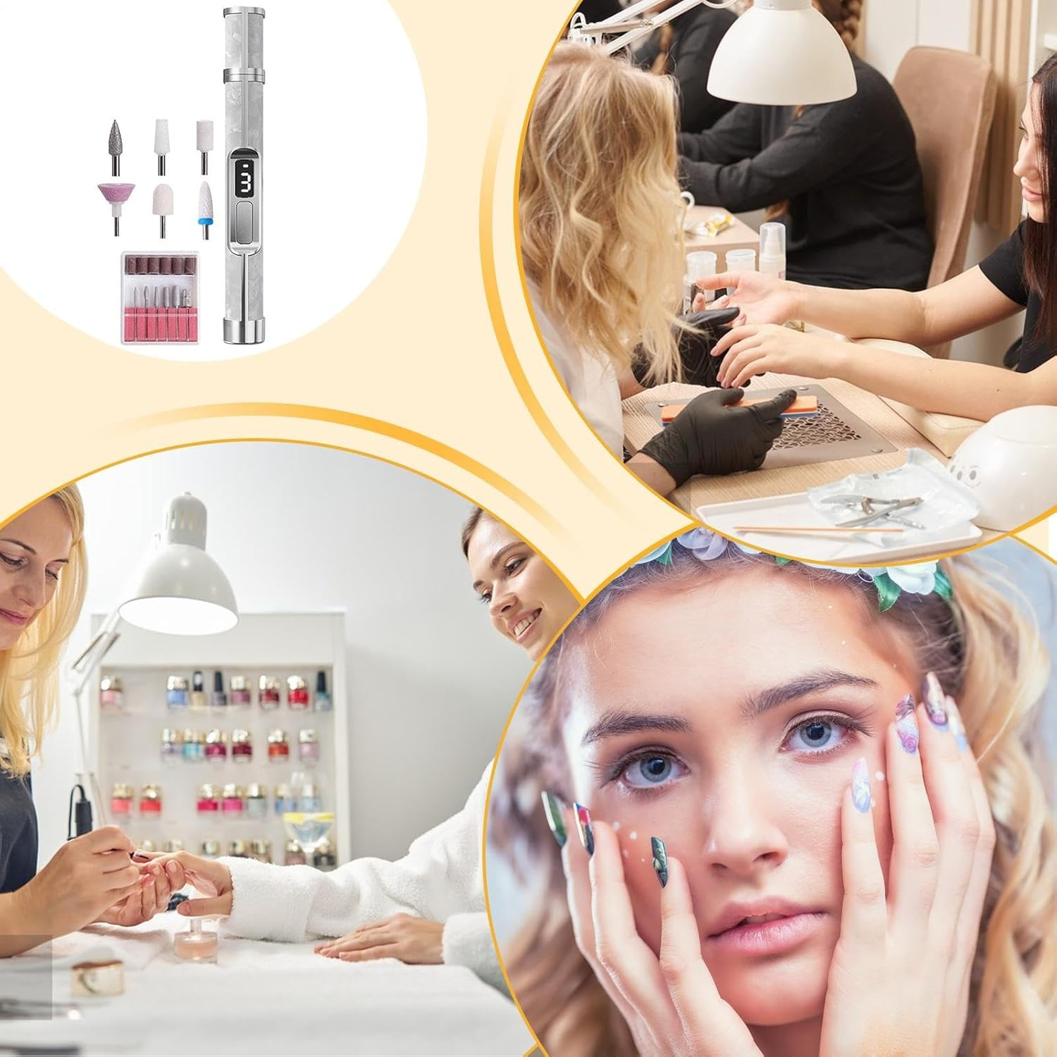 Electric Nail File - 3 Speeds Thick Toenails File,Portable Thick Toenail Fingernail Grinder for Women Girls Men Travel Outdoor Home Foot Callus Removal image number 3