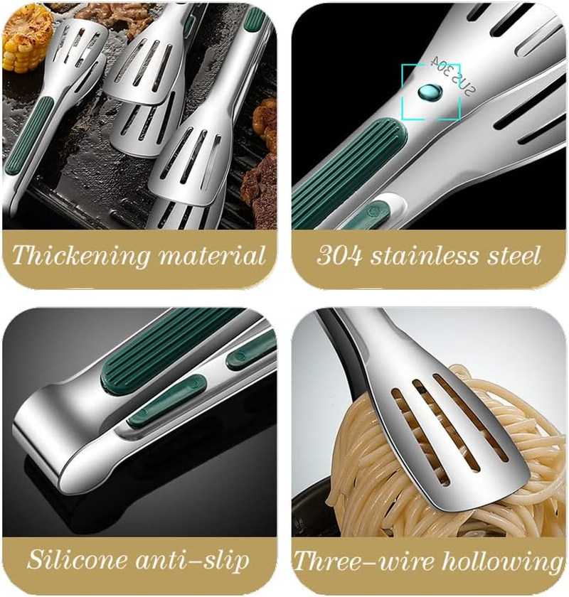 Kitchen Tongs - 23 Cm 9 Inch，304 Premium Stainless Steel Ice Sugar Tongs，Heavy Duty Food Clamps，Heat Resistant and Non-Slip Handle，Serving for Cooking Sweets Cake Wedding Party Salad and Barbecue image number 3
