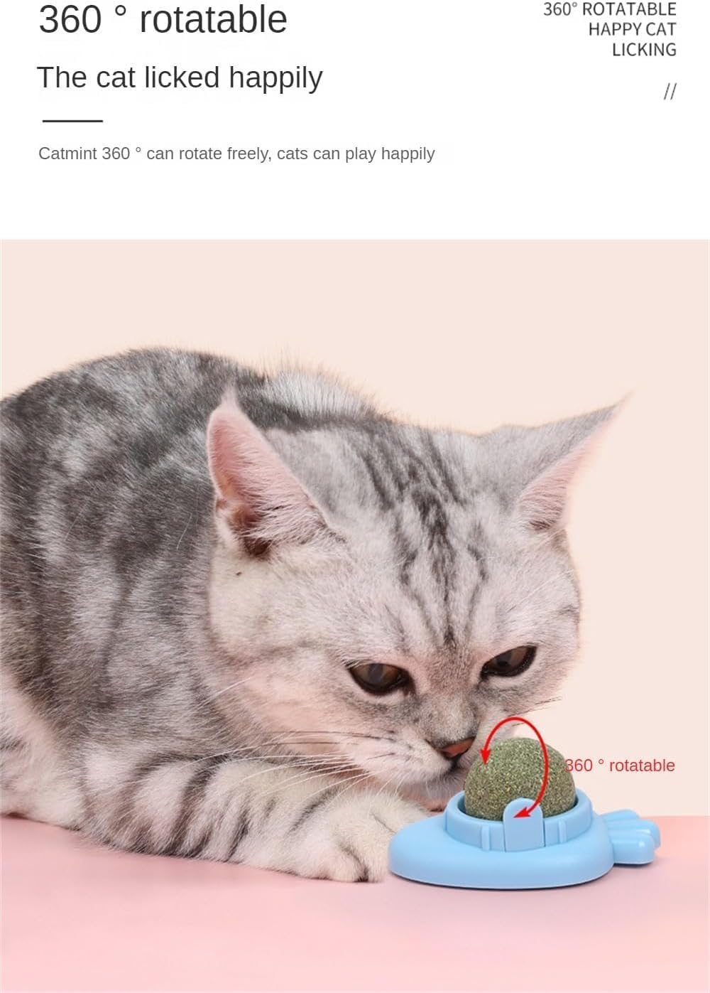 9 Pack Catnip Toys, Catnip Ball Cat Feather Toy for Cats Lick, Teeth Cleaning Dental Edible Kitty Toys,Natural Rotatable Cat Treat Toys for Indoor Cats image number 2