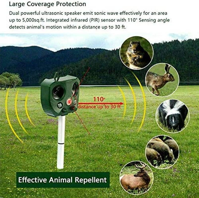 Solar Ultrasonic Animal & Pets Repeller Motion Sensor Bird Rat Possum Repellent image number 1