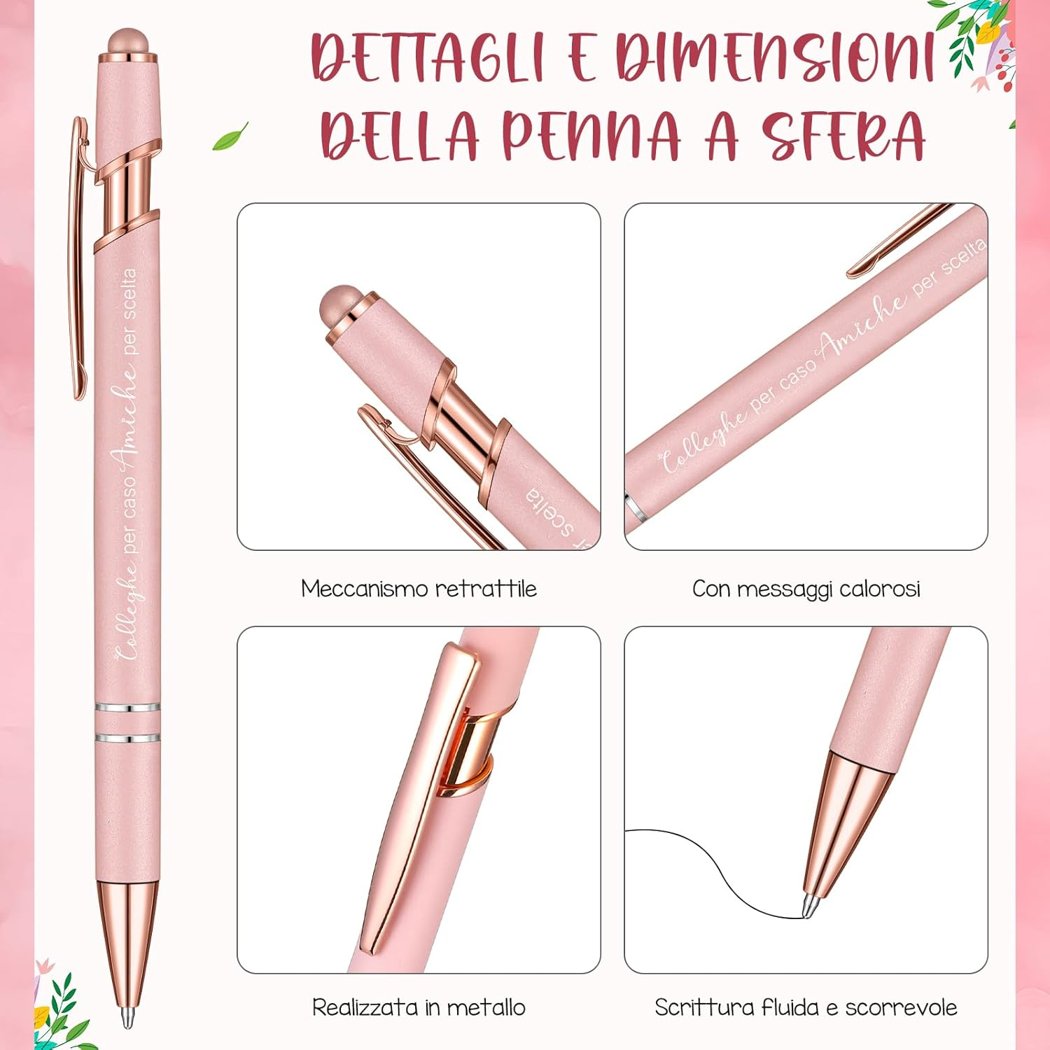 Xuniea Colleague Gift 1 Cosmetic Bag 1 Heart Keyring 1 Ballpoint Pen for Colleagues Girlfriends Birthday Thanksgiving Christmas image number 5