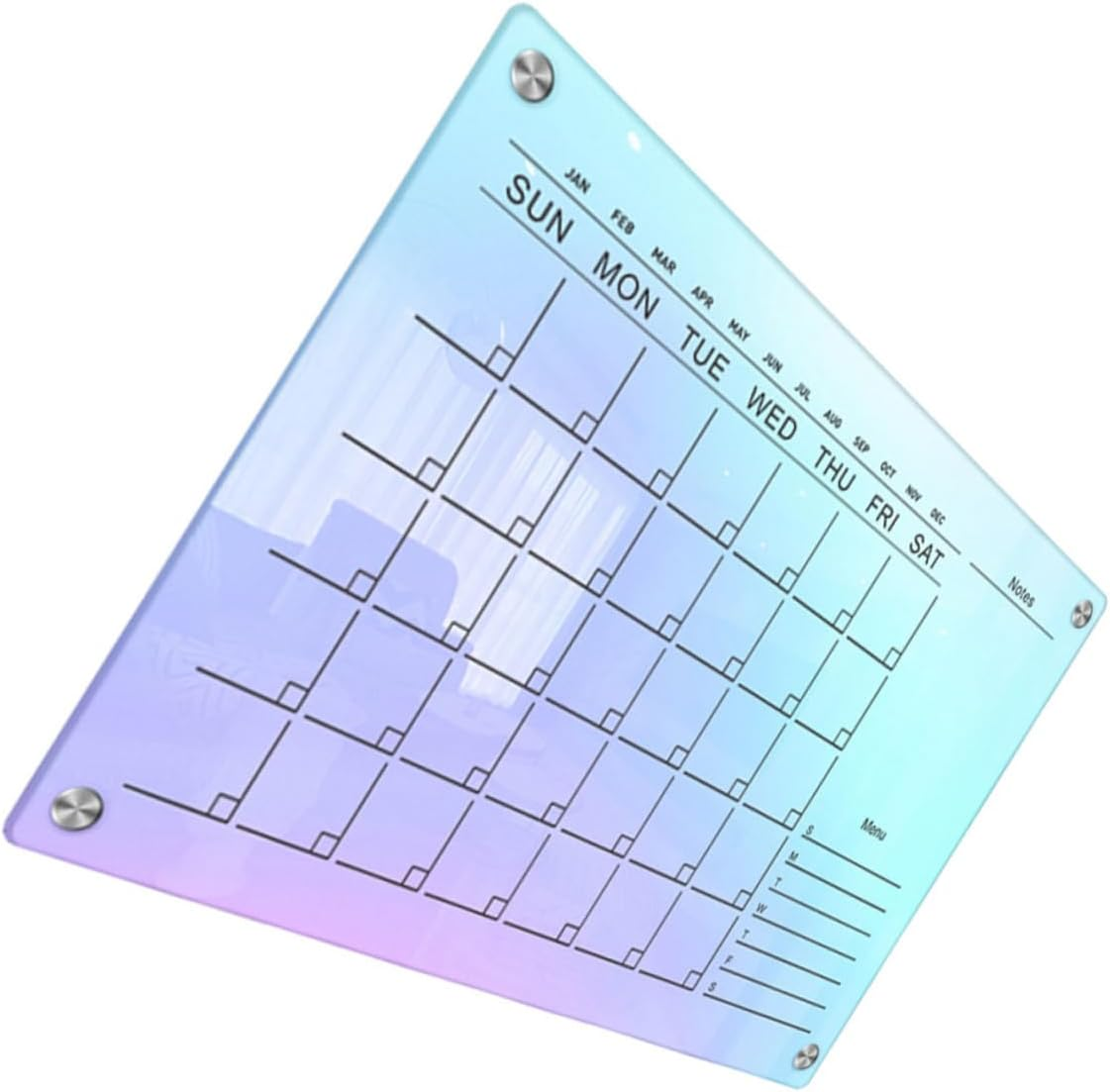 STOBOK Sturdy Acrylic Magnetic Fridge Calendar Dry Erase Board Wall Fridge Accessory image number 3