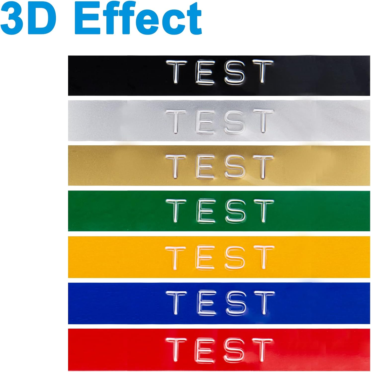 Weemay 10 Pack 3/8" Embossing Tape Compatible for Dymo 3D 9Mm Plastic Embossing Label Tape for Organizer Xpress Pro 12965 DYM12966 Office Mate II Junior Home Embossing Label Maker, 3/8 Inch X 9.8 Feet image number 6