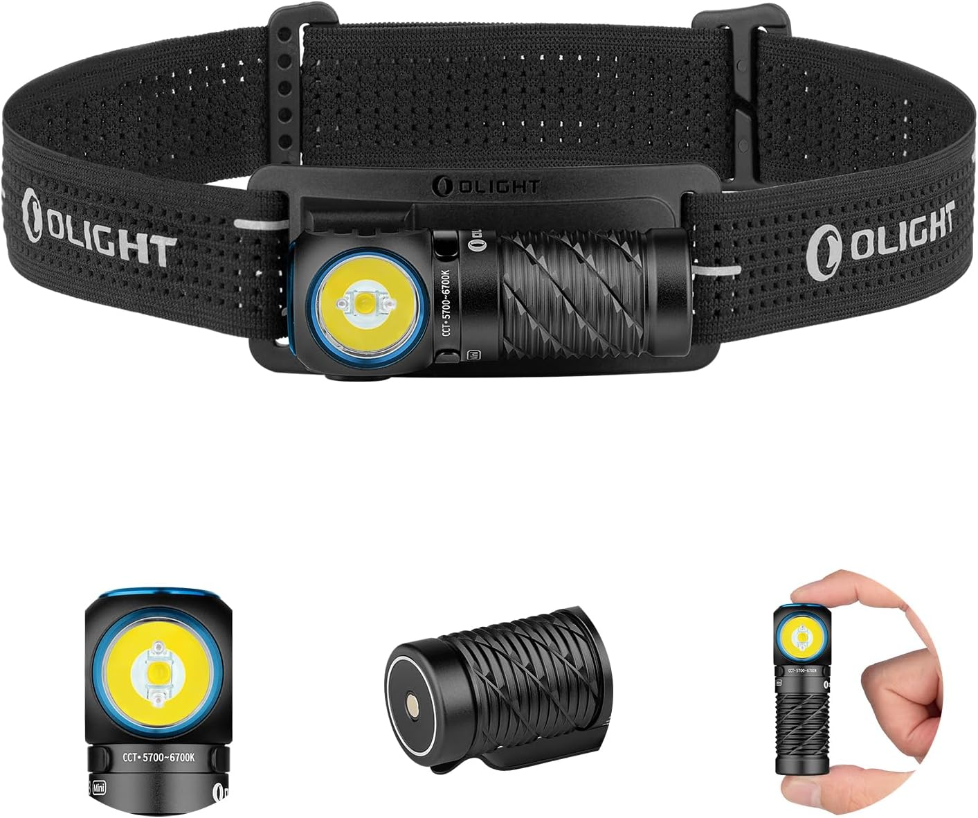 OLIGHT Perun 3 Mini LED Rechargeable Headlamp Maximum 1250 Lumens IPX8 Waterproof Torch with White and Red Light Modes (Black)