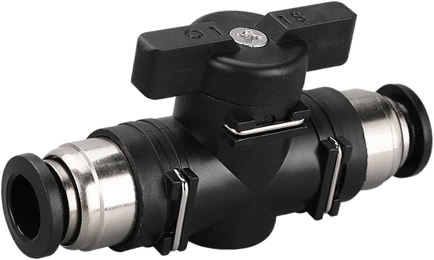 Weilaikeqi Air Fittings Straight Quick Connect Union Push to Connect Fittings Ball Valve Hose Fittings Air Flow Control Valve for Water Air Duct, BUC 8Mm image number 3