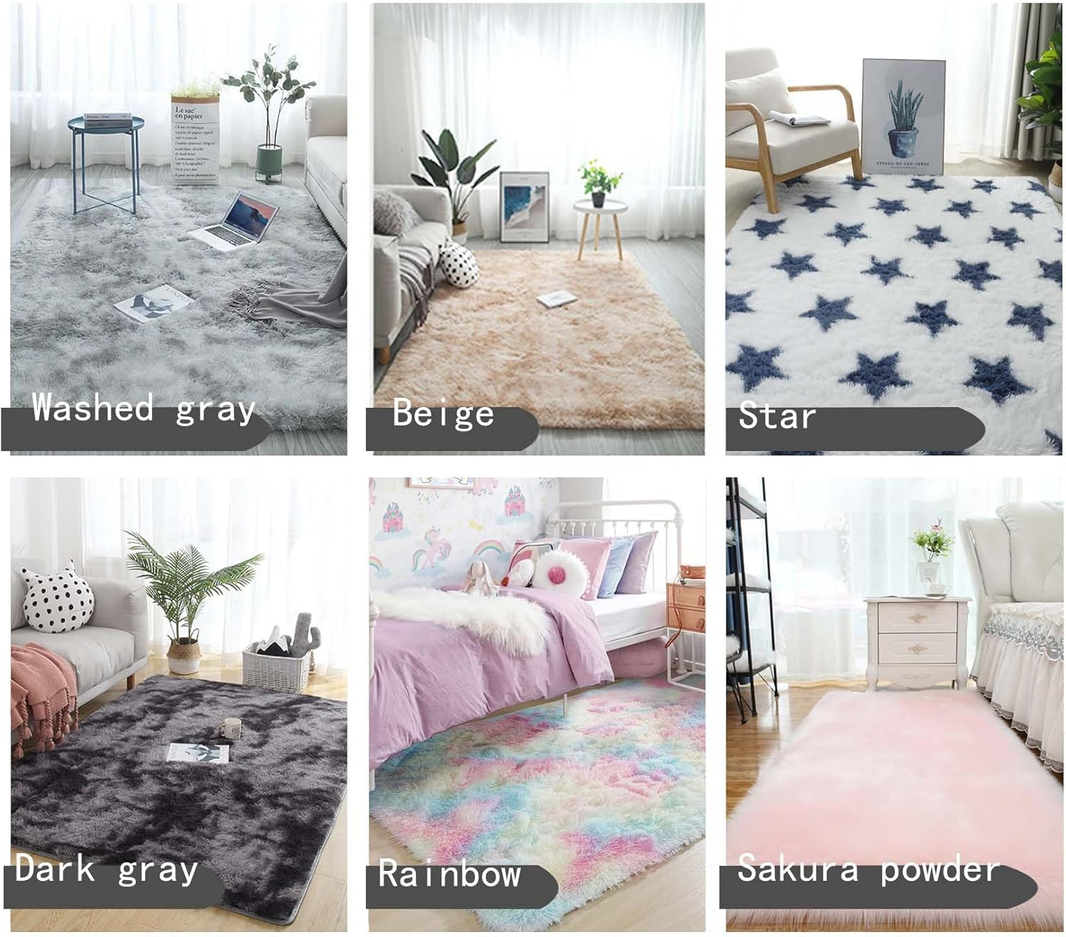 Washable Fluffy Rug, 60X120Cm Extra Thick 3.0 Cm Rectangular Rug Mat, Absorbent Non-Slip Carpet for Bedside, Sofa, Porch, Entrance. (Cherry Blossom Pink) image number 3