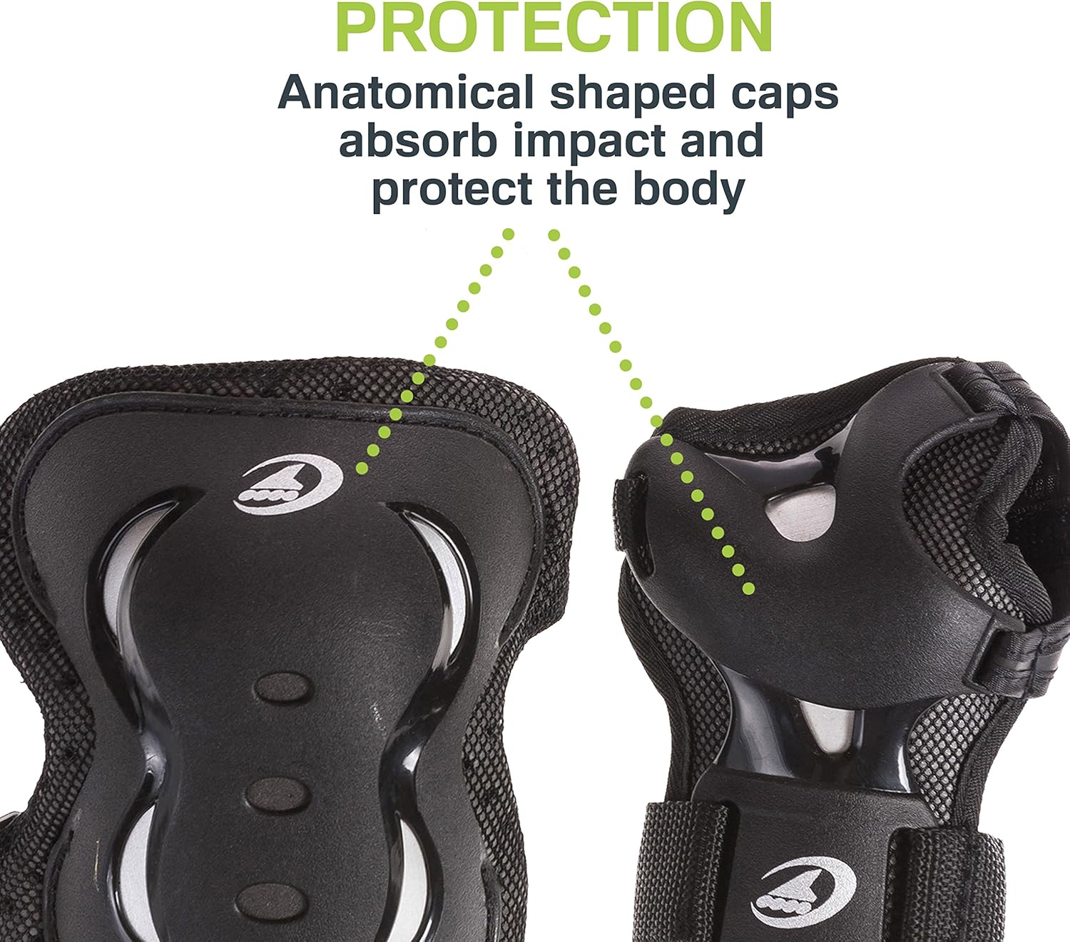 Rollerblade Bladegear XT Junior 3 Pack Protective Gear, Knee Pads, Elbow Pads and Wrist Guards, Multi Sport Protection,Youth, Black image number 5