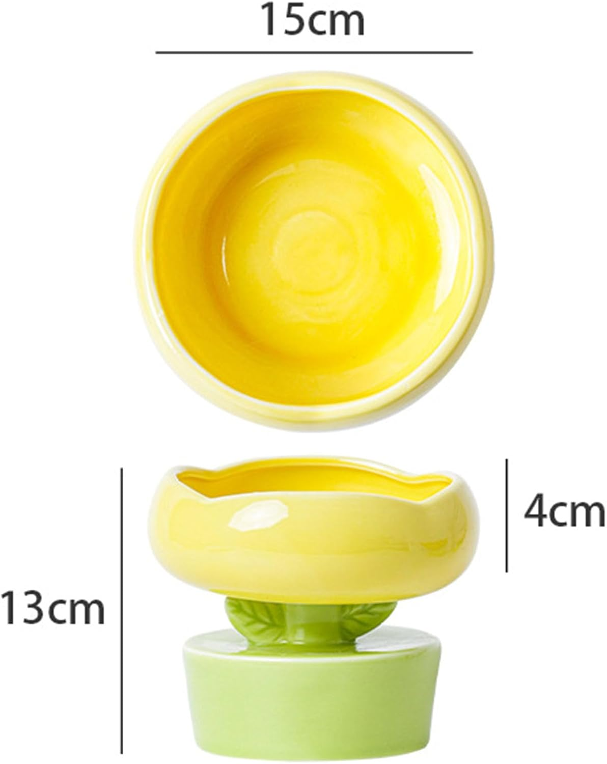 Ceramic Raised Cat Bowl Cute Flower Shape Neck Spine Protecting Raised Pet Food Bowl Pet Feeder Bowl for Cats anti Vomit Cat Bowls for Indoor Cats-Purple - Orange image number 4