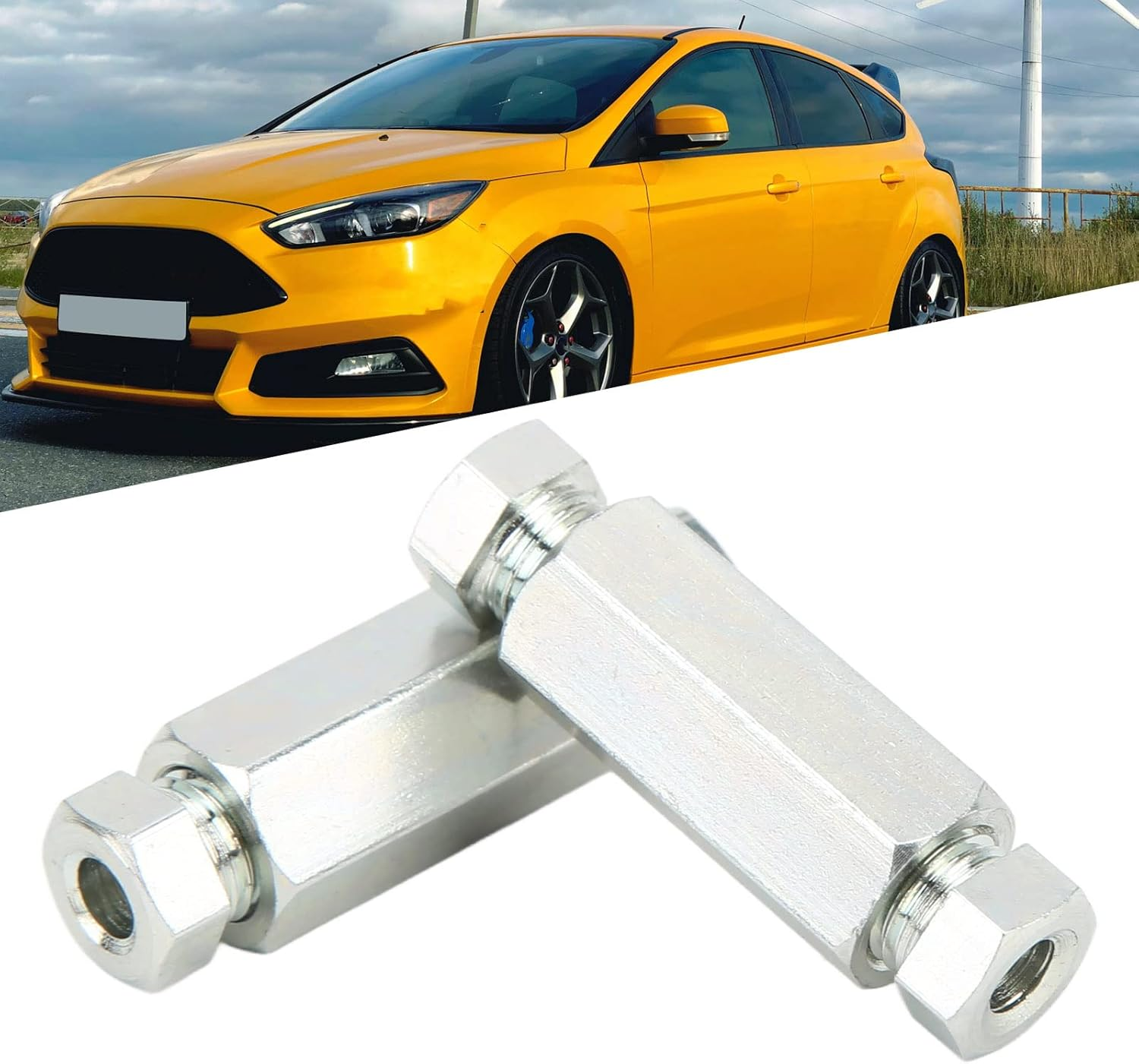 Brake Pipe Fitting Union, 2Pcs/Set 3/8In UNF Unions Female Male Brake Tube Joiners Antirust for Auto