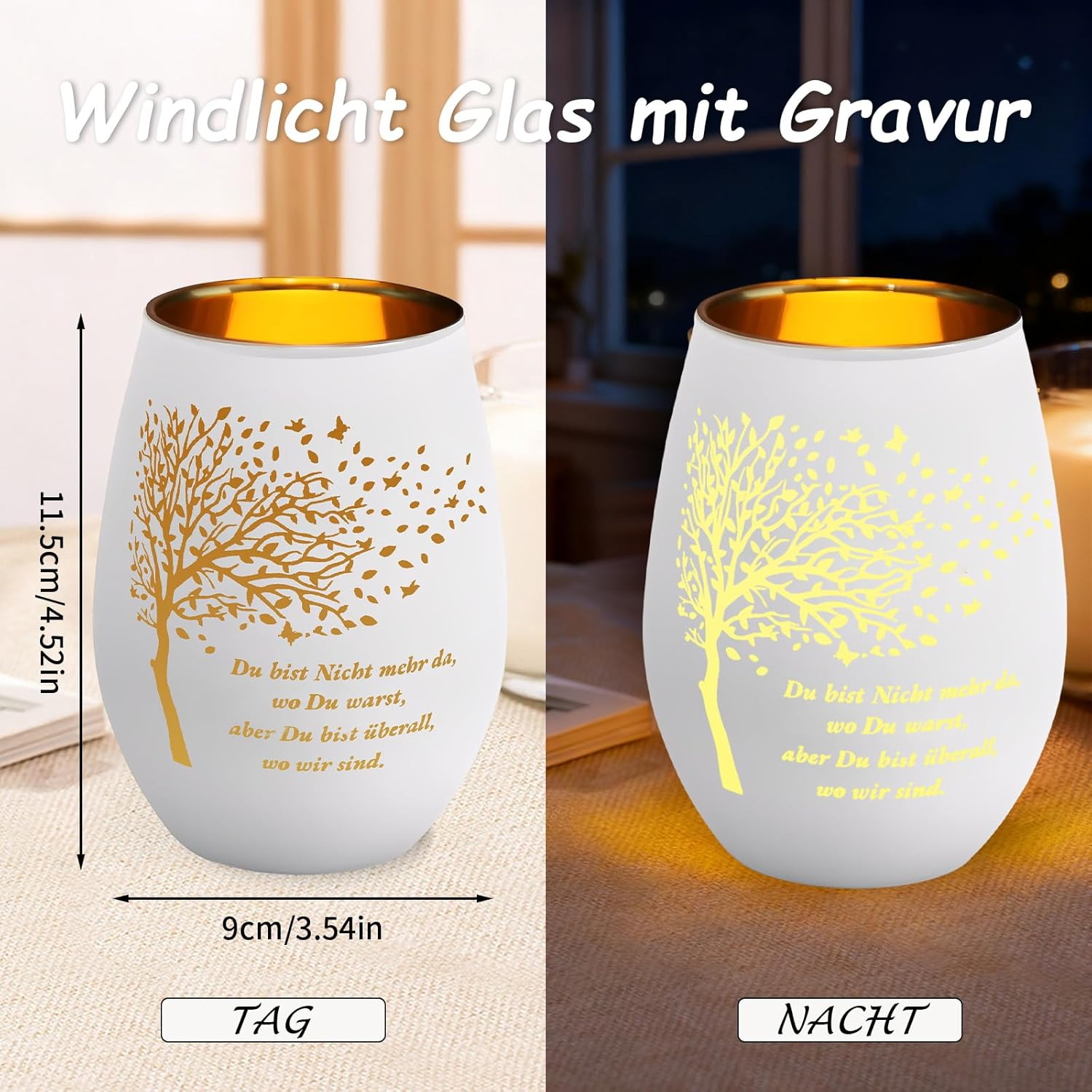 Mourning Gift, White Funeral Candle for Funerals and Memorial Parties, Elegant Tea Light as a Condolence Gift, 1 Piece in Matte White image number 4