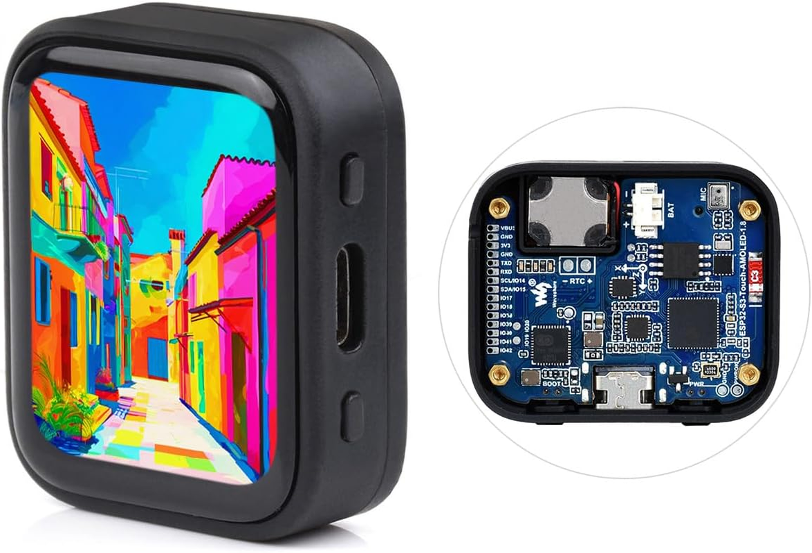 Waveshare ESP32-S3 1.8Inch AMOLED Touch Display, Embedded with SH8601 Display Driver and FT3168 Capacitive Touch Chip, ESP32 with Display,32-Bit LX7 Dual-Core Processor, 368&times;448 Pixels image number 4