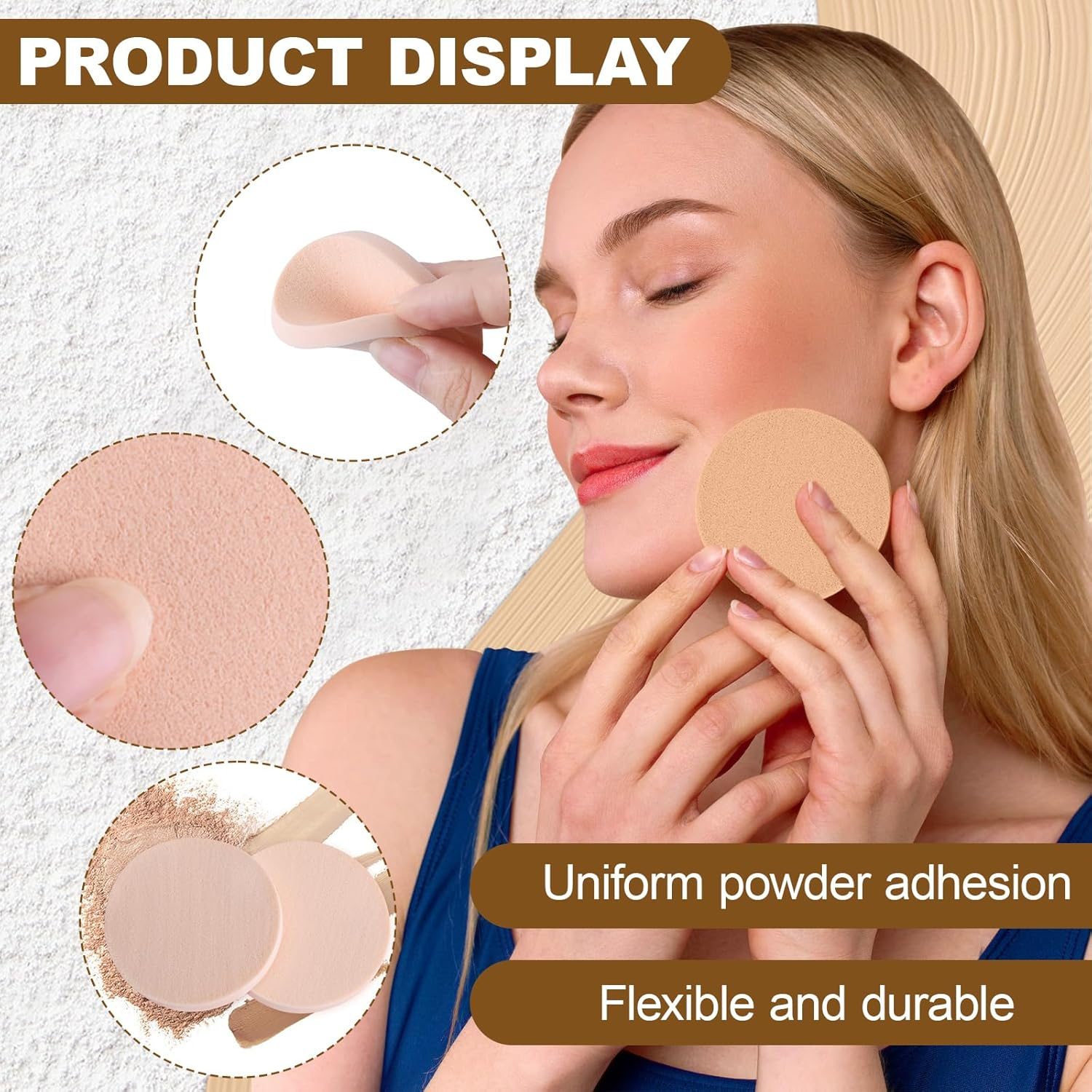 12 Pcs Makeup Sponges, round Latex Sponges, Washable Cosmeticsponges, round Reusable Face Paintingsponges, Foam Spongessuitable for Foundation, BB Cream, Powder, Concealer, Liquid Makeup image number 1