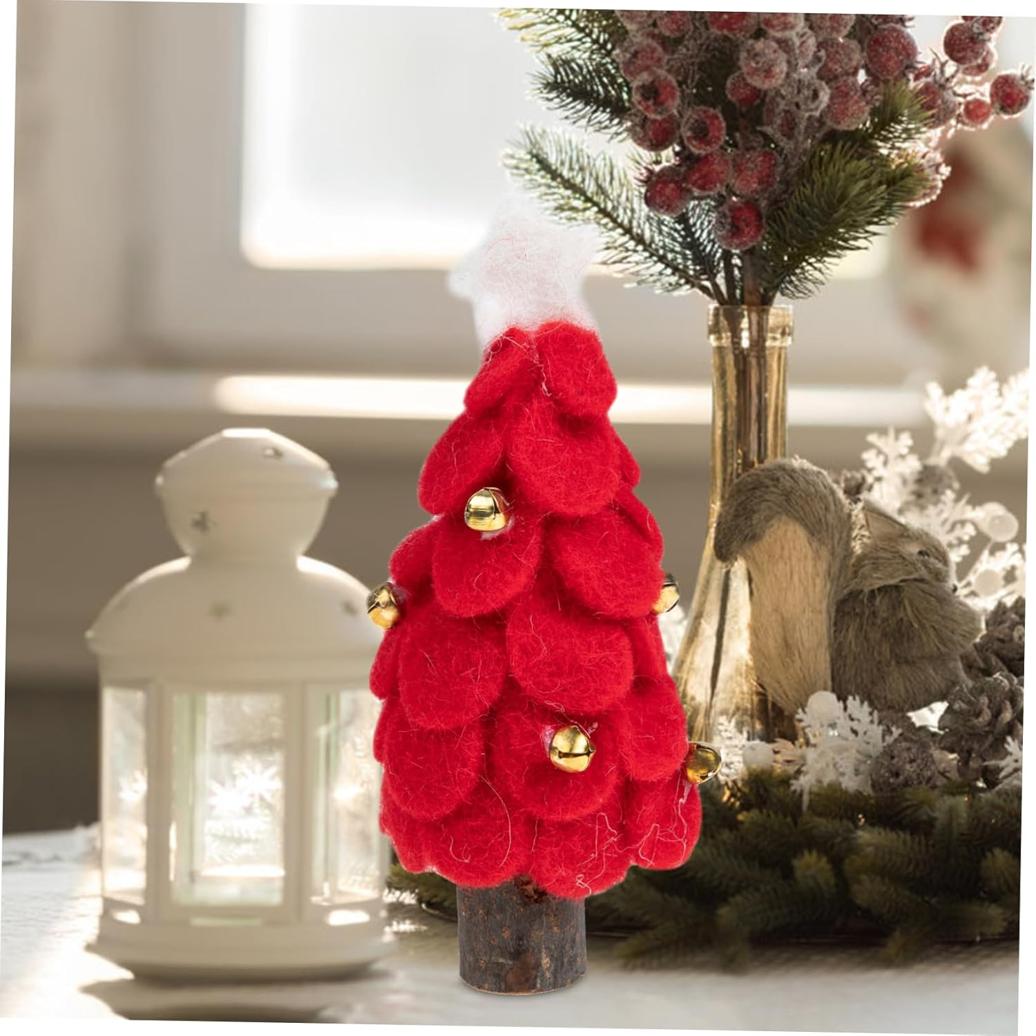 Felt Small Christmas Tree Ornament for Desktop Window Display for Home and Festival Decoration Festive Xmas Adornment for Indoor Settings