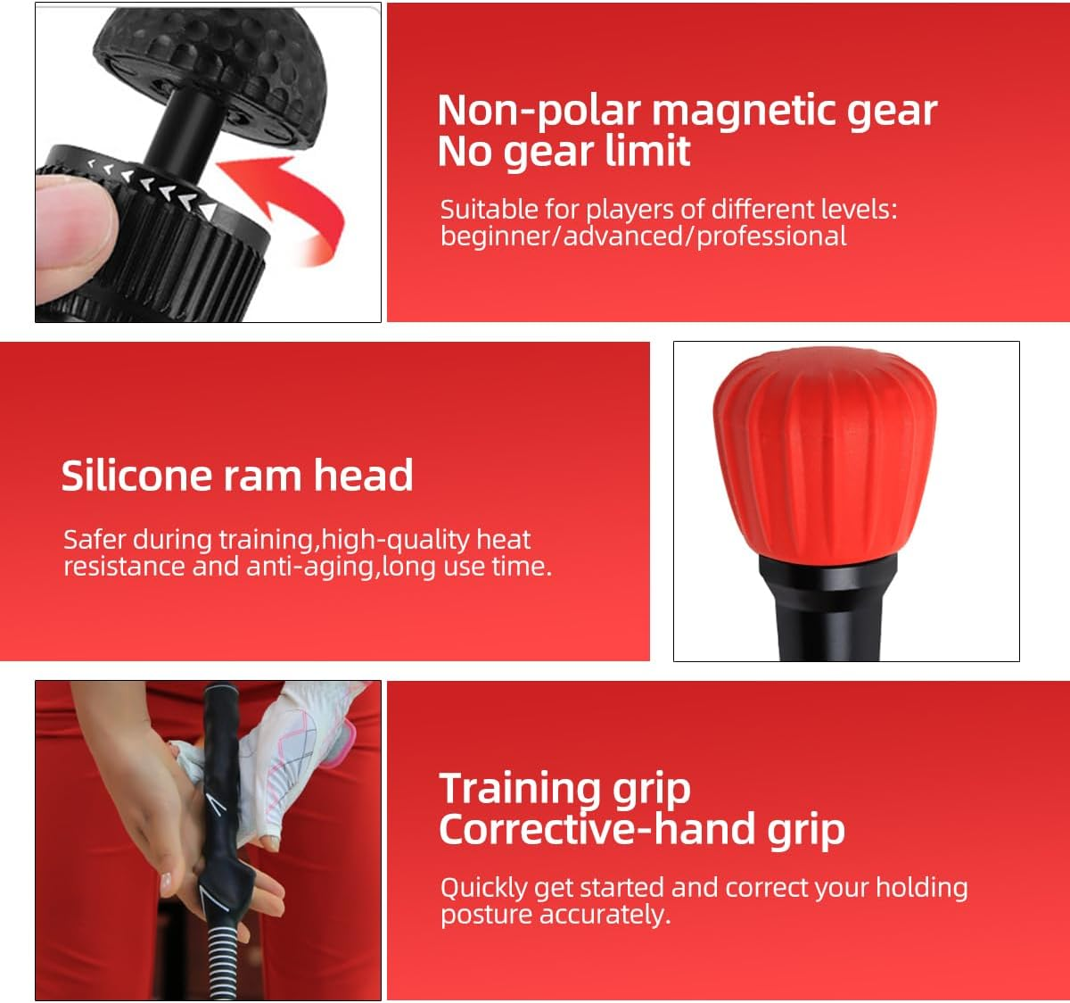 Golf Swing Trainer Stick Rhythm Corrector Trainer Aid Golf Practice Stick for Strength Flexibility and Tempo Training Golf Accessories Indoor Outdoor Adjustable image number 4