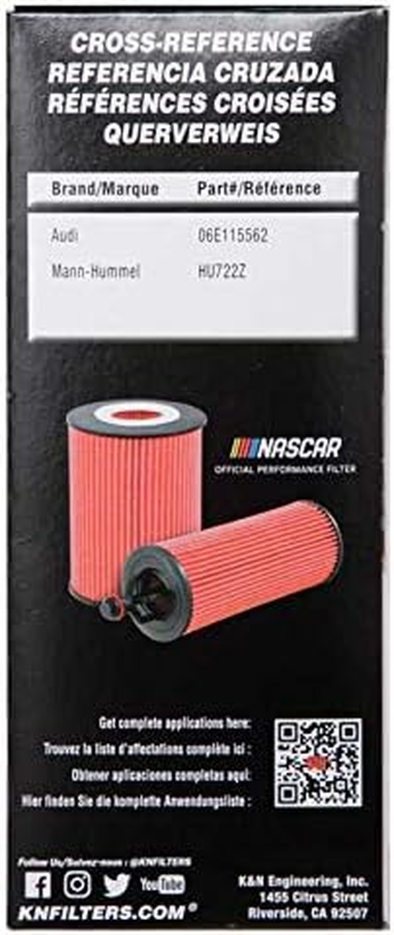 K&N HP-7015 Premium Oil Filter for 2017 Audi Q5 3.0L V6 Diesel