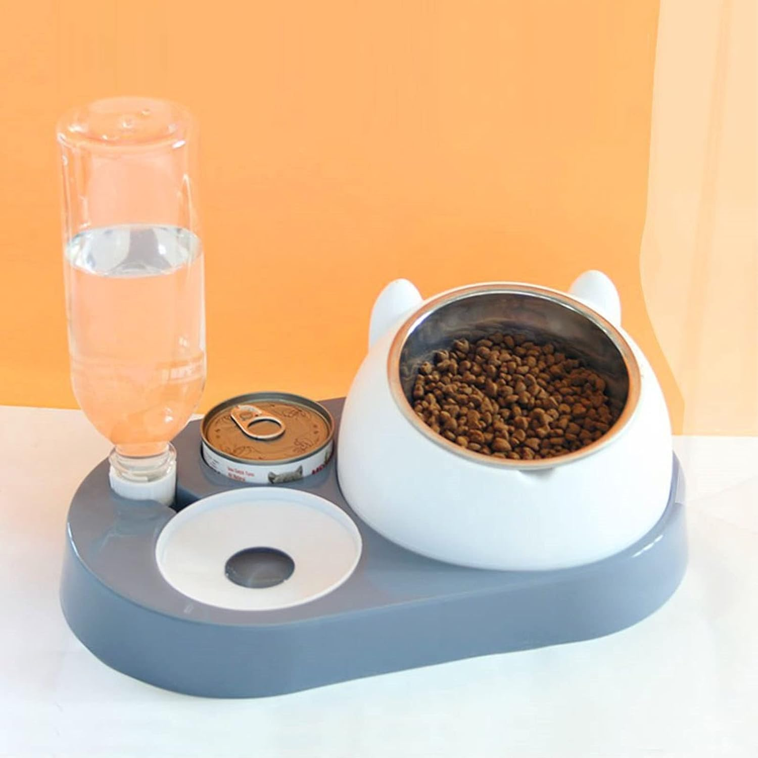 Cat Food Bowl, Removable, Tilted Food Grade 304 Stainless Steel with Inclined Base, 200 Ml Capacity, Elevated, Tilting Feeding Bowl For image number 5