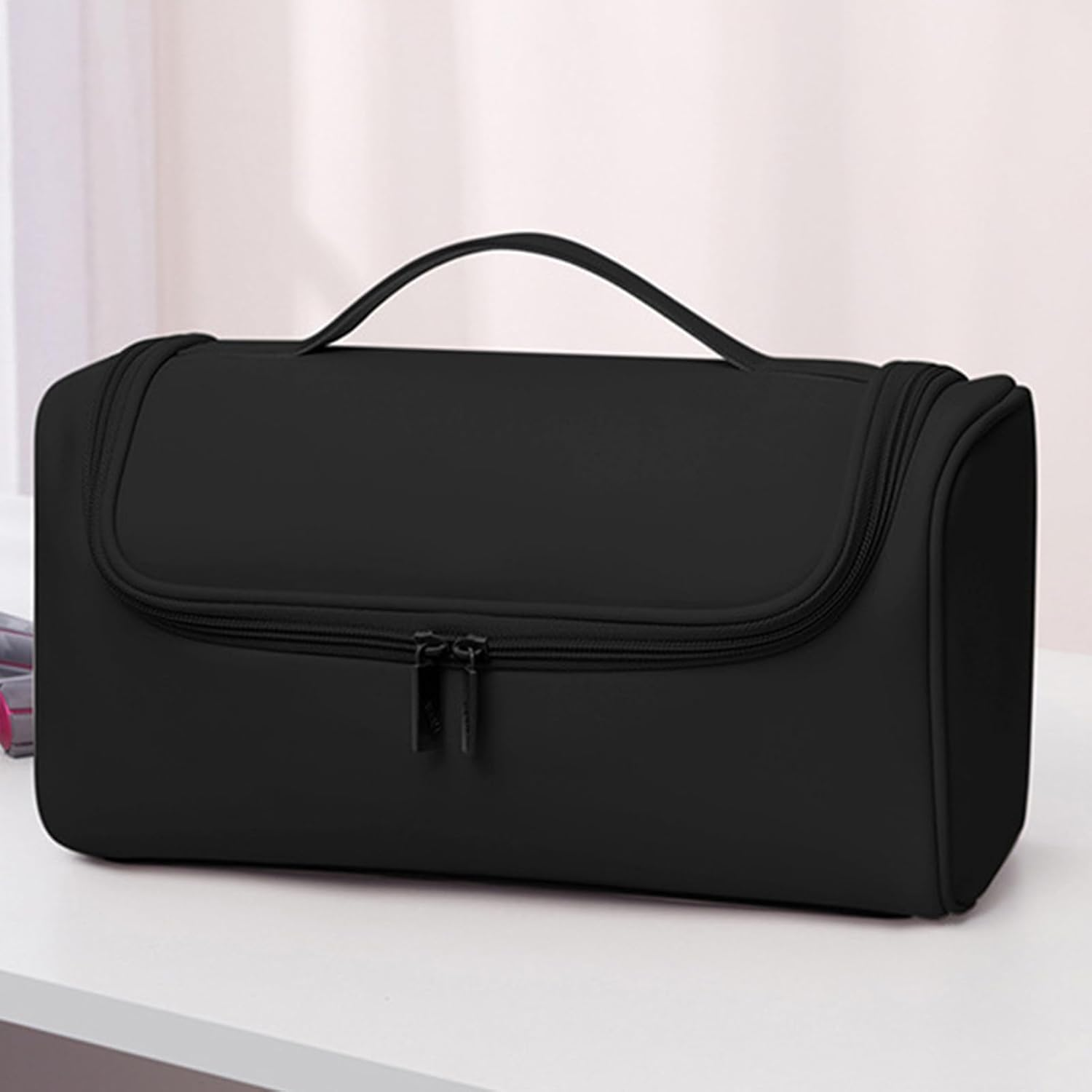 Hair Dryer Storage Pouch &ndash; Portable Heat Styling Tool Case, Dustproof Beauty Appliance Holder | Waterproof Foldable Travel Organizer Bag, Protective Salon Dryer Tote for Home, Vacation, and Business T - Black image number 2