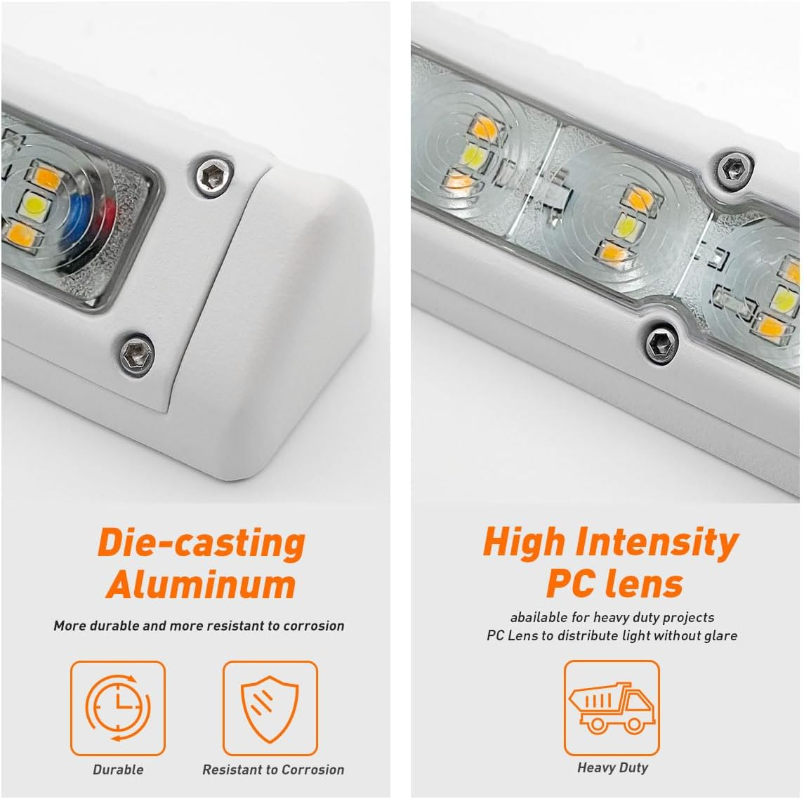 Dream Lighting 12Volt LED Interior Exterior Awning Strip Lights Cool White/Amber Waterproof IP65 Camping Wall Porch Lamp for RV Caravan Motorhome Campervan Boat Marine Yacht White Shell 11W image number 2