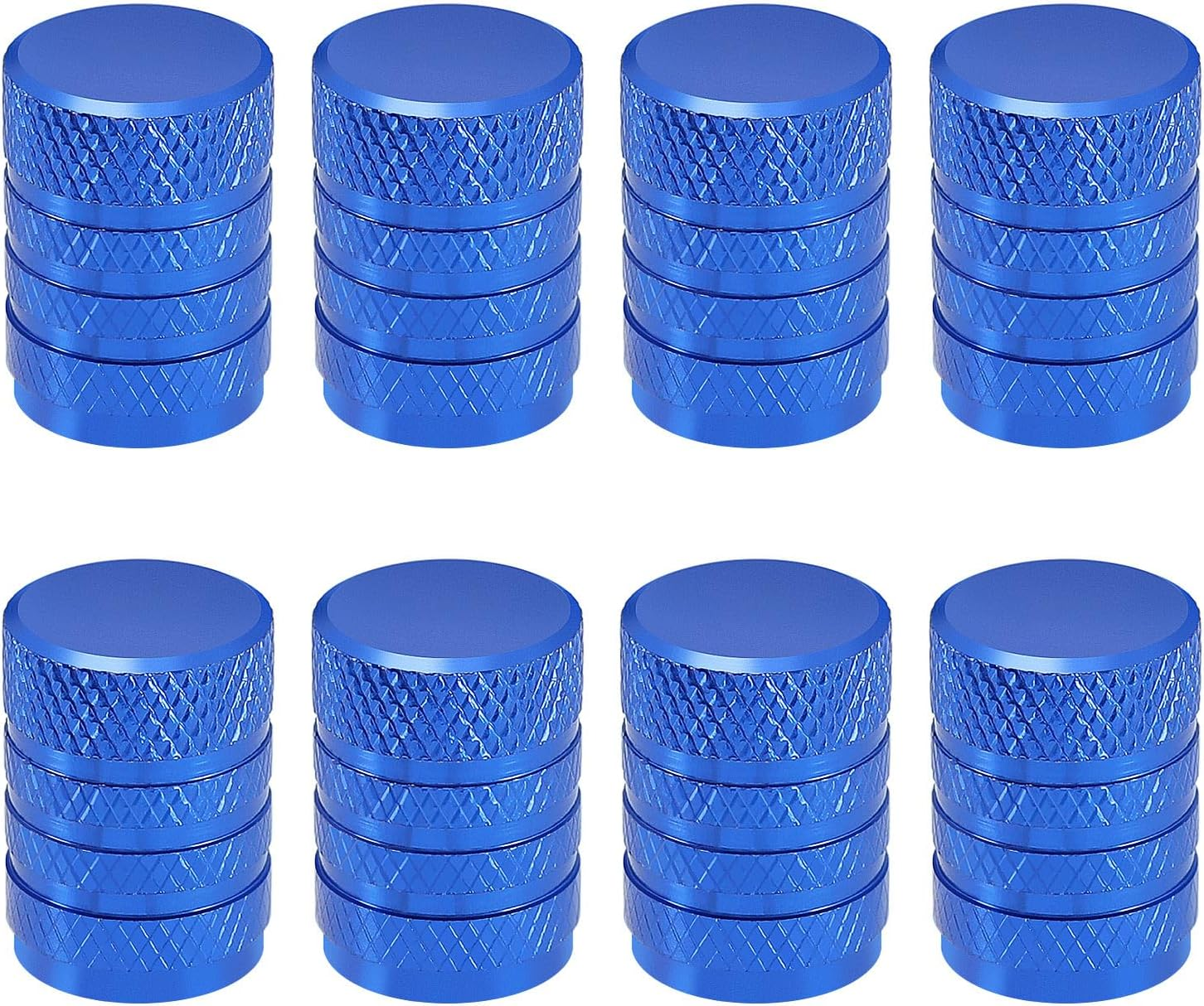 Ecsing 8PCS Tire Valve Stem Caps for Schrader Valves Aluminum Alloy Screw-On Easy Grip Dust-Proof Valve Cover for Car Motorcycle Bicycle Electric Vehicle Blue image number 5