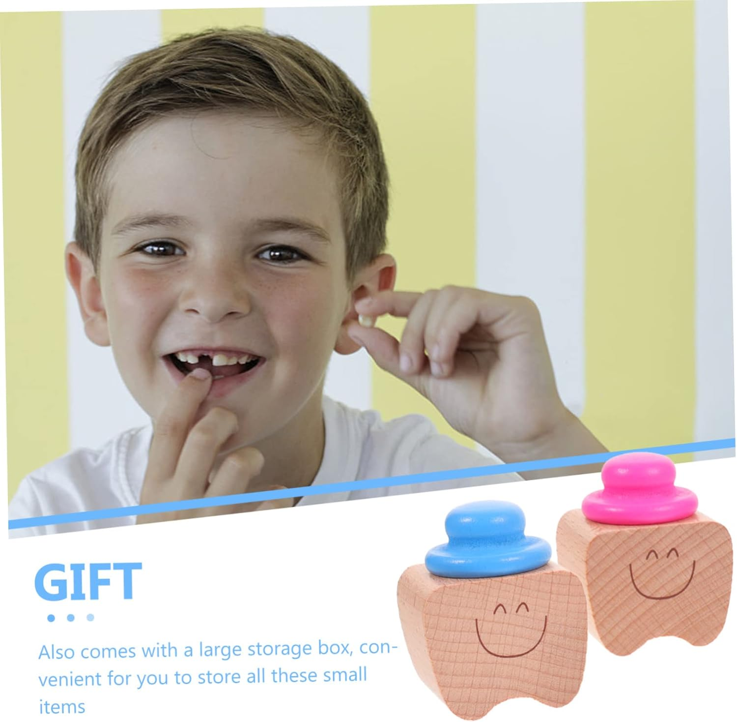 Didiseaon Baby Teeth Keepsake Box Tooth Container for Kids 2Pcs Red Set for Childhood Memory Keepsake image number 4