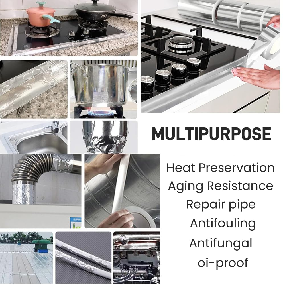 Premium Aluminum Foil Tape for Sealing Dryer Vent, Sealing & Patching Hot & Cold Air Ducts,Hvac, Pipe, Air Ducts（2 Roll） image number 4