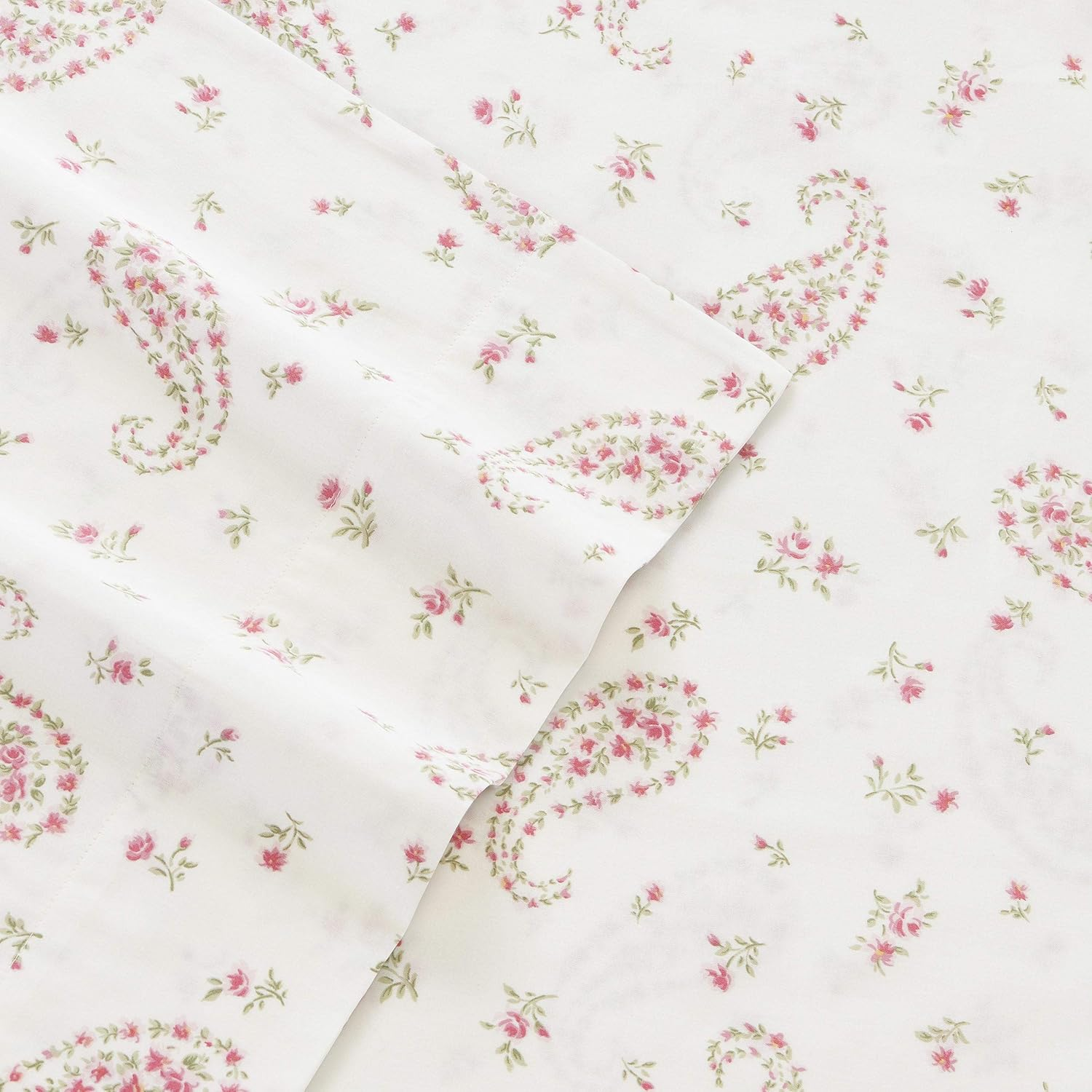 Laura Ashley Sateen Collection Sheet Set-100% Cotton, Silky Smooth & Luminous Sheen, Wrinkle-Resistant Bedding, Queen, Bristol Paisley image number 5