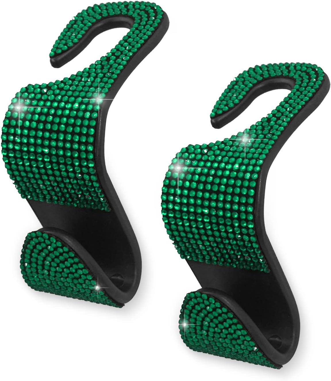 2PCS Car Seat Hooks - Bling Rhinestone Headrest Hooks with Universal Design - Perfect for Holding Handbags, Clothes, Purses, and Water Bottles - Black image number 6
