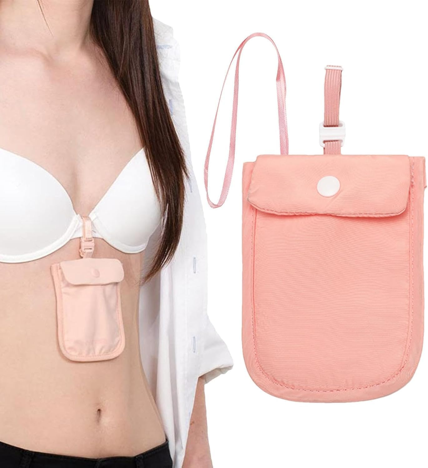 Hidden Undercover Travel Bra Wallet, 1Pc Bra Wallet Secret Stash Pocket Protect Your Credit Cards, Hidden Undercover Travel Bras Wallets with Adjustable Elastic Strap for Women image number 3