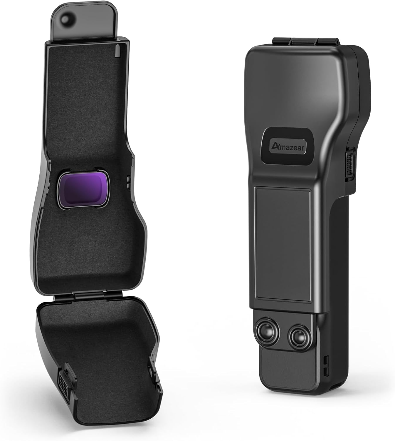 AMAZEAR Gimbal Screen Protective Cover for DJI Osmo Pocket 3 Accessories,Dji Pocket3 Camera Lens Cap Hard Case with Soft Lining, Compact Design, Quick Open/Close, Black image number 4