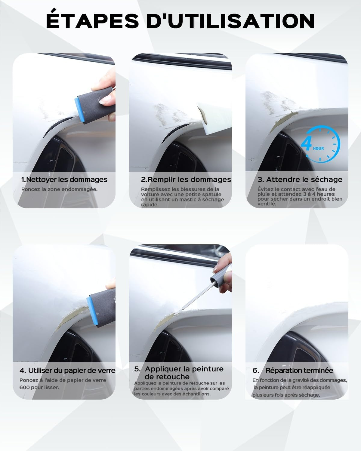 KQM Kaki Lichen/Dusty Grey Metallic Touch up Paint Kit for Dacia Exact Match - Touch up Scratches and Chips image number 3