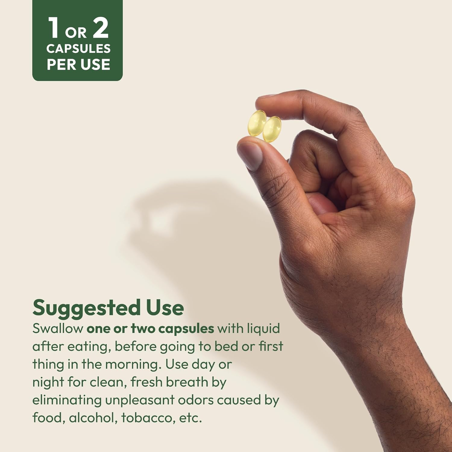 Andrew Lessman Breath plus 180 Softgels &ndash; Natural Breath Freshener, Helps Eliminate Odors from Food, Smoking, Morning Breath from the inside Out, with Peppermint image number 1