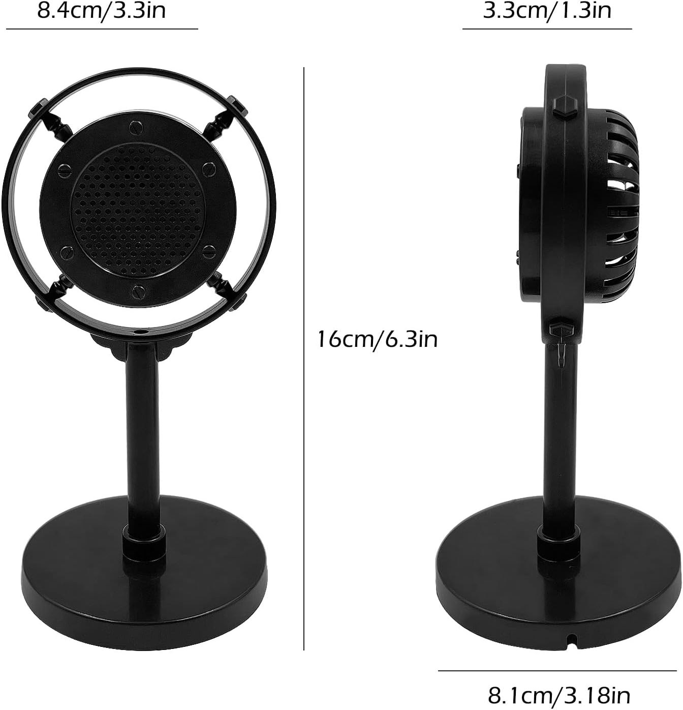 2 Pcs Retro Decor Microphone Prop - Toy Vintage Plastic Models for Party Decoration, Photography Props, Shooting Background (Silver and Black) image number 5