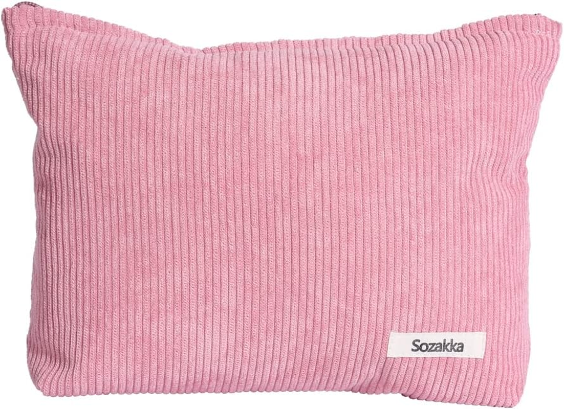 LYDZTION Velvet Makeup Bag Cosmetic Bag for Women,Large Capacity Canvas Makeup Bags Travel Toiletry Bag Accessories Organizer,Pink image number 4