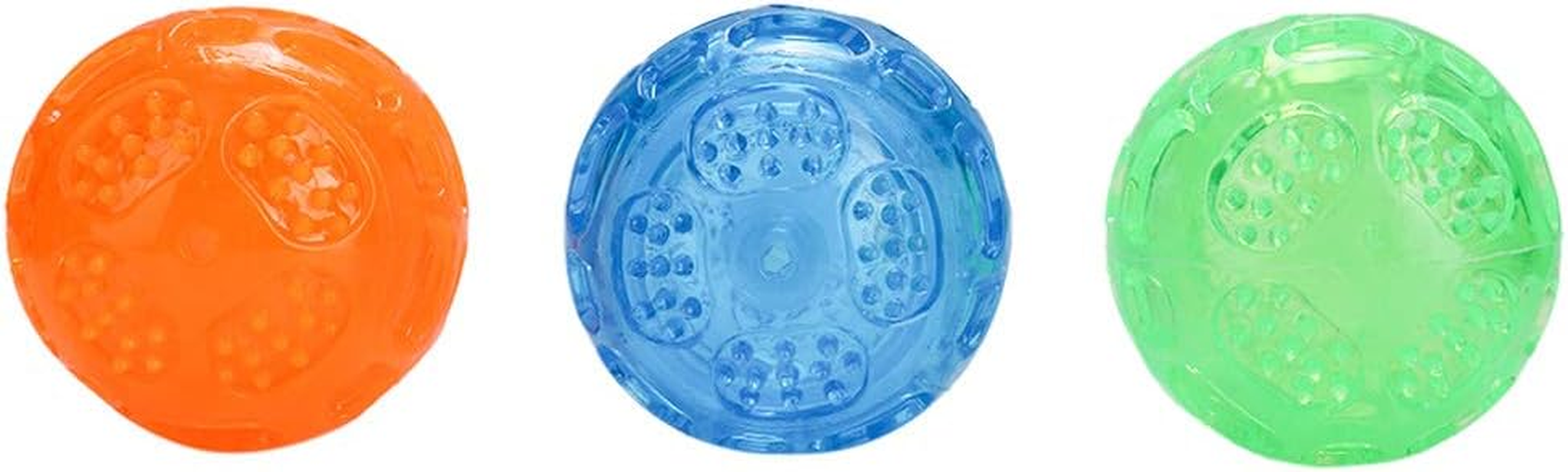 EVTSCAN Pet Squeaky Chewing Balls, 3Pcs Dog Spike Dog Balls Squeaky Dog Toys Cleaning Teeth Toys Balls Soft Durable for Puppy Small Medium Dogs image number 4