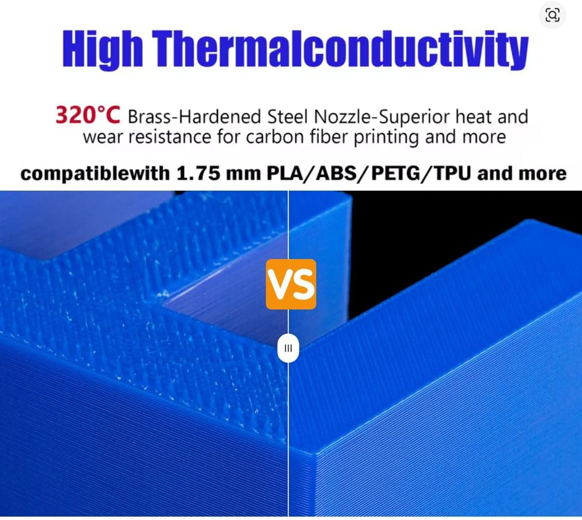 Centauri Carbon Hotend, Ceramic Hotend Kit for Elegoo Centauri Carbon, 0.4MM Hardened Steel Nozzle & Brass Nozzle, Heat Sink, 3X Silicone Socks, 2X Nozzle Brushes - Direct Replacement Extruder Part image number 1