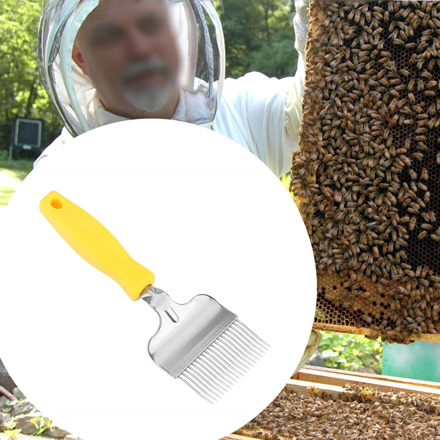 Fdit Bee Keeping Uncapping Fork Stainless Steel Honey Comb Beekeeping Tine Uncapping Fork Hive for Beekeeping Accessories image number 5
