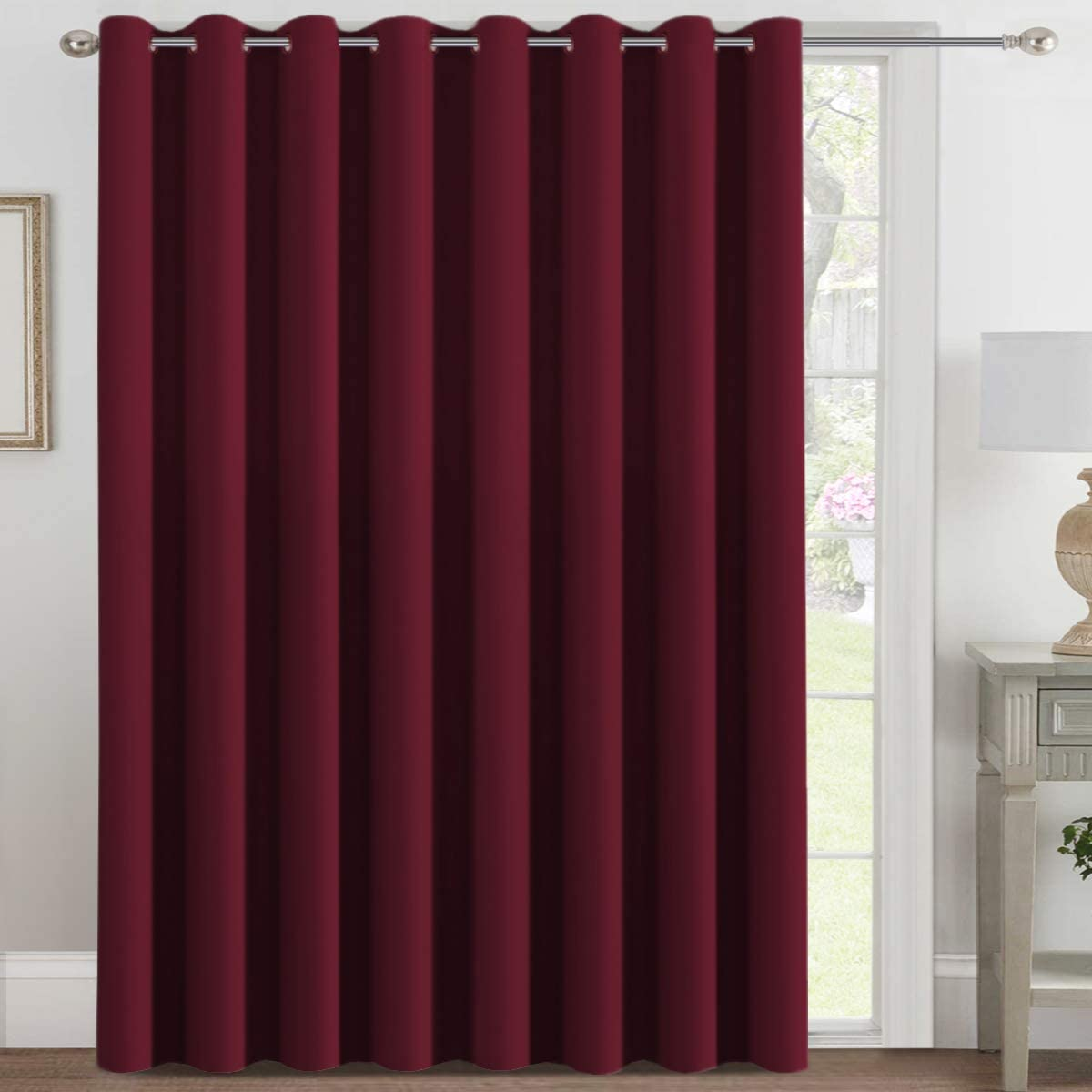 Blackout Curtain Extra Wide Blackout Curtain Draperies for Bedroom/Living Room/Sliding Glass Door, Eyelet Top Energy Saving Single Piece 254Cm Wide by 213Cm Drop, Navy Blue