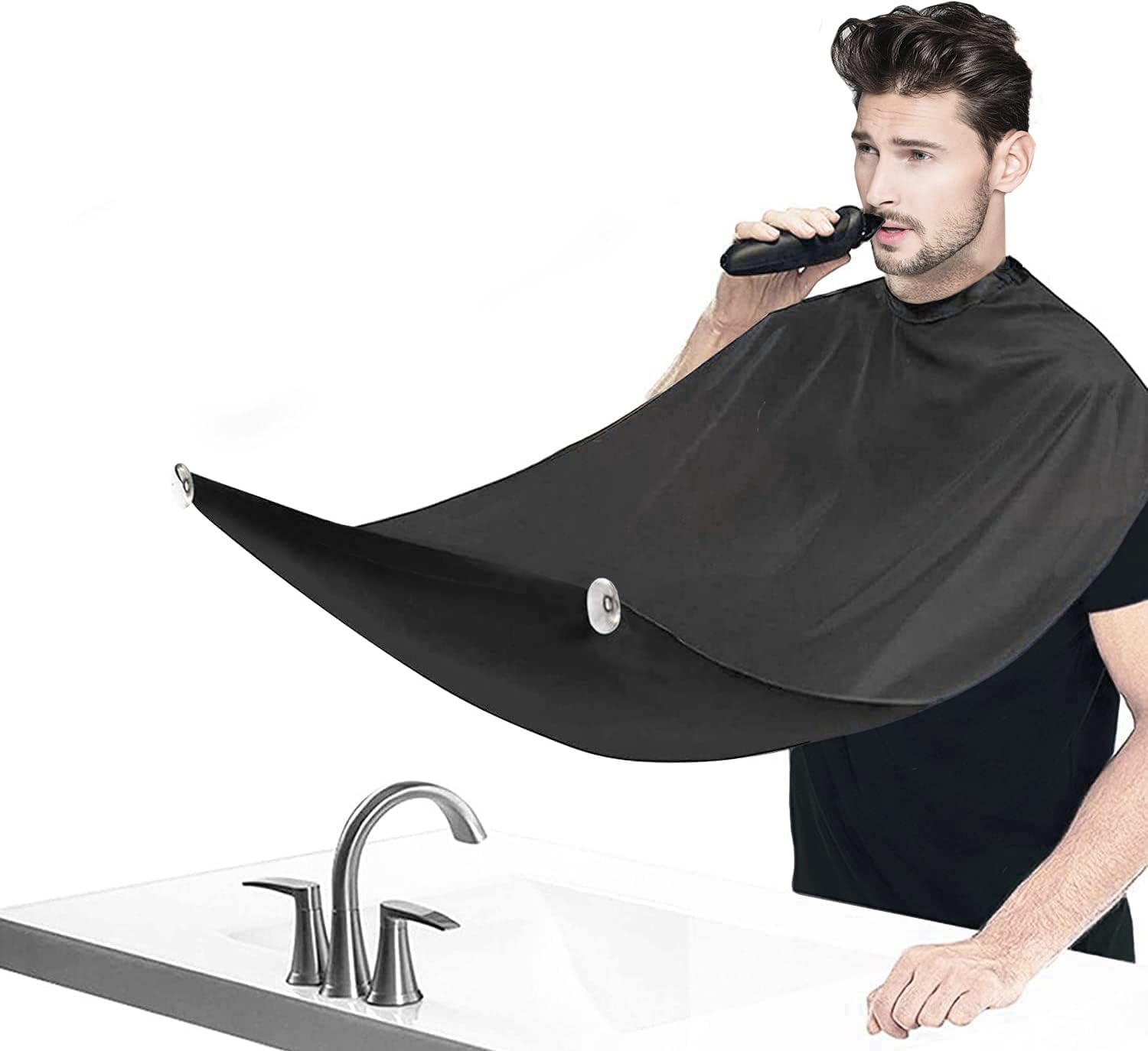 Emapoy Beard Bib Beard Apron, Beard Hair Catcher, Waterproof Beard Cape Grooming Cloth with Suction Cups, for Father'S Day Men Him Boyfriend image number 2