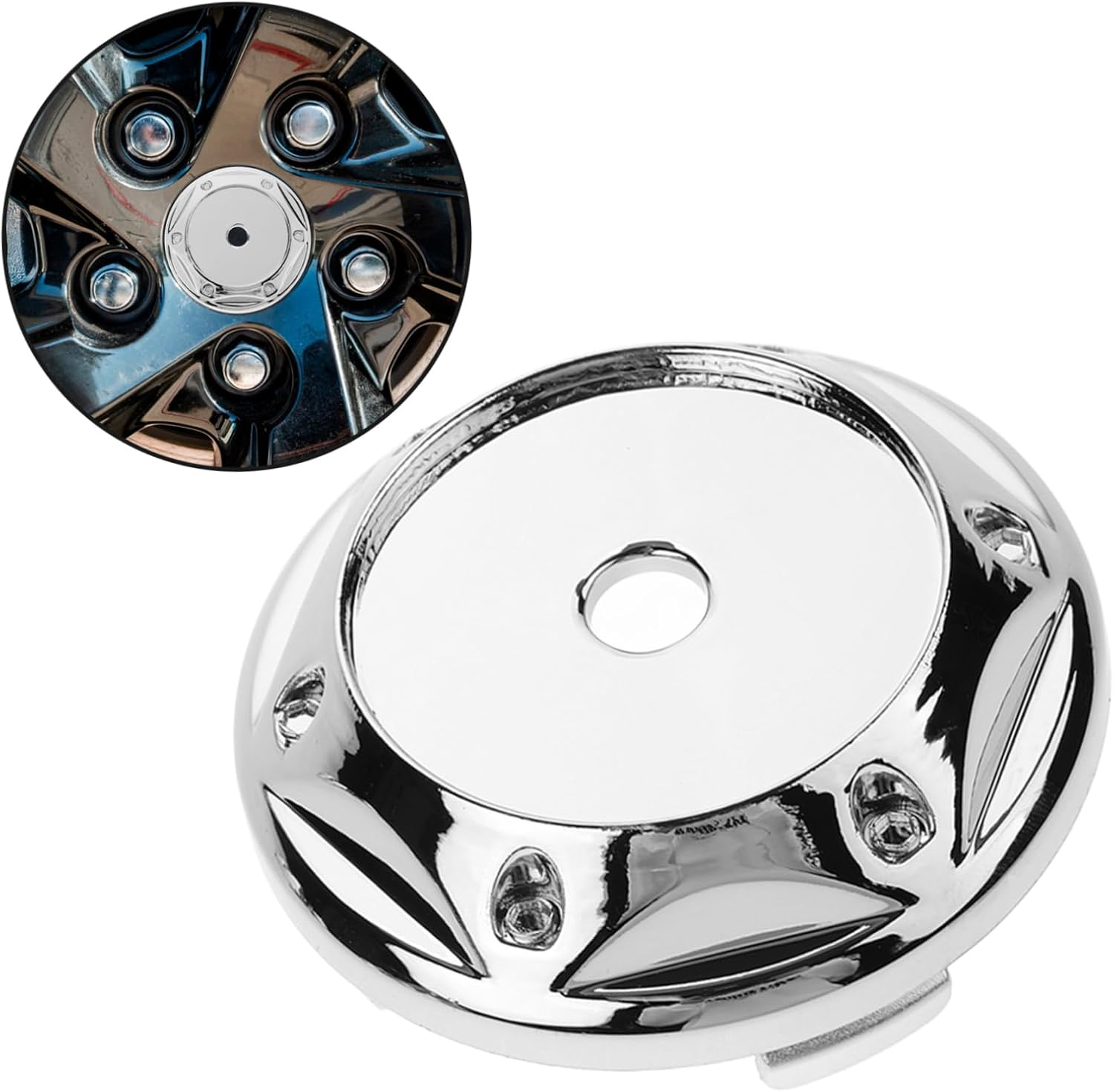 AKOOSY 4Pcs 68Mm Car Wheel Center Caps Silver Automotive Hub Caps Rim Covers Vehicle Tire Hubcaps Set for Car Wheel Accessories Replacement image number 4