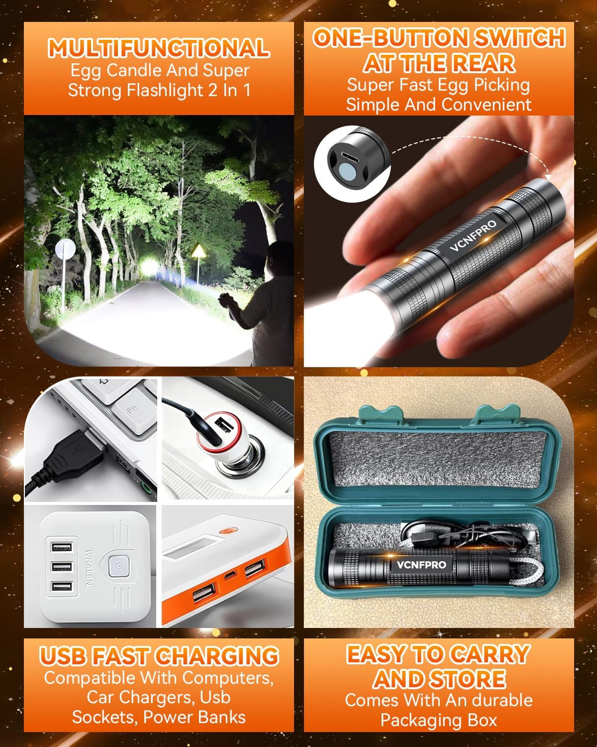 3.0 Upgraded Egg Candler Light【Semiconductor Led Chip】【Sgs-Certified Titanium Materials】 3-In-1 Egg Candler for Chicken Eggs Typy Strong Waterproof Durable Ultra Battery Life No Harm to Eggs (Black) image number 5