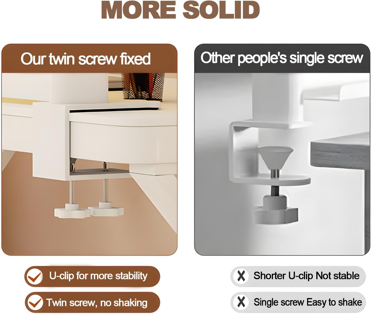 AIMANWEI Clamp-On 31.5 Inch above or below Desk 3-Tier Shelving, Desk Organizer Shelf for Office Accessories, Gaming Devices with 20 Pieces Storage Accessories (White) image number 5