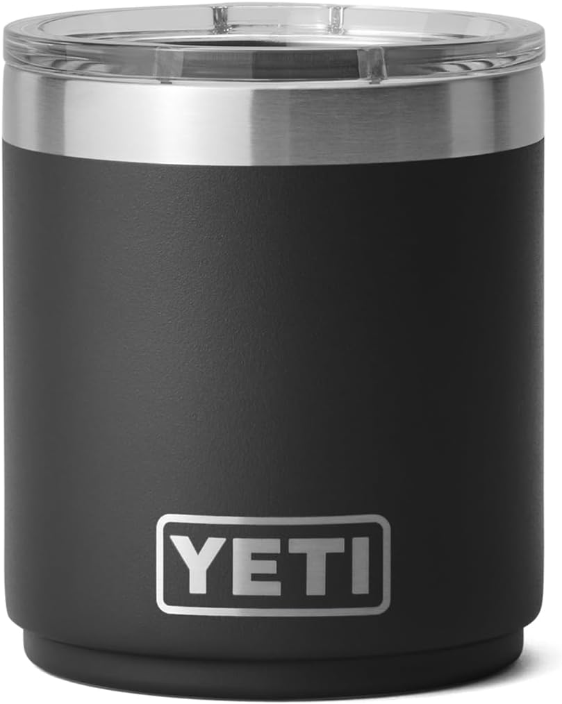 YETI Rambler 10 Oz Stackable Lowball 2.0, Vacuum Insulated, Stainless Steel with Magslider Lid, Big Sky Blue