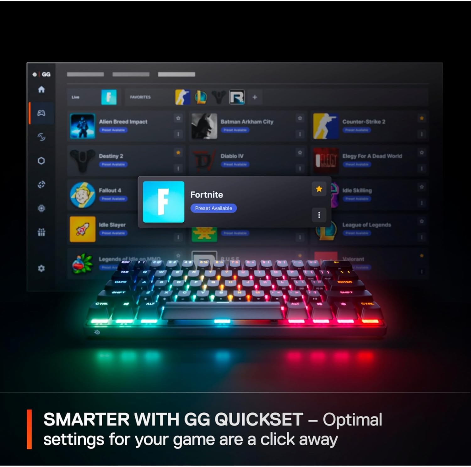 Steelseries Apex Pro Mini Gen 3 with Omnipoint 3.0 Hypermagnetic Switch - Adjustable Actuation - Rapid Trigger - Game Presets - Protection Mode - Rapid Tap/Socd - RGB -PBT Keycaps - DE QWERTZ image number 2