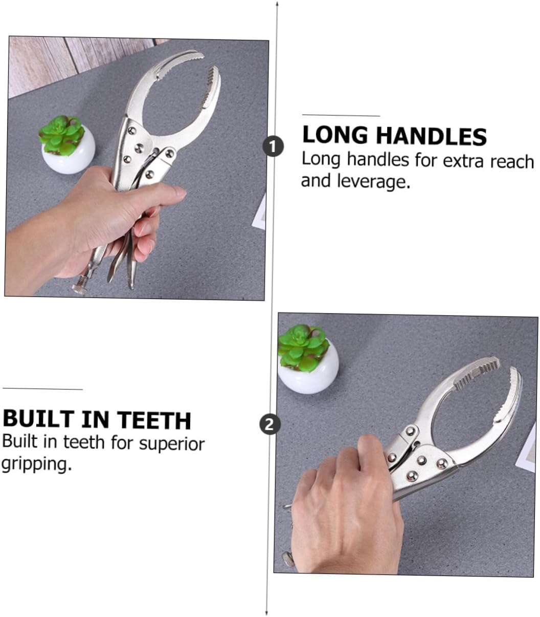 WHAMVOX 2Pcs Adjustable Steel Wrench Pliers for Maintenance Engine Oil Cleaner Removal Tool with White Handle Suitable for Auto Repair image number 4
