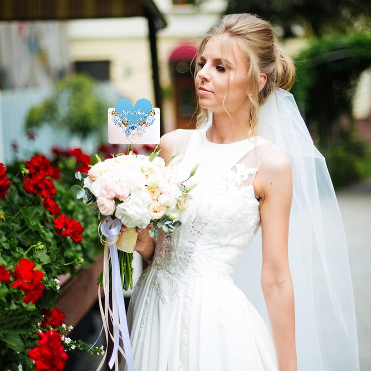 40Pcs Floral Card Holder Picks, Heart Loop, Picture Holders, Photo Clip Holder Flower Card Holder Stick, Gold Heart Floral Picks Stick Clip Floral Pick Card Holders, Photo Picture Holder for Wedding image number 3